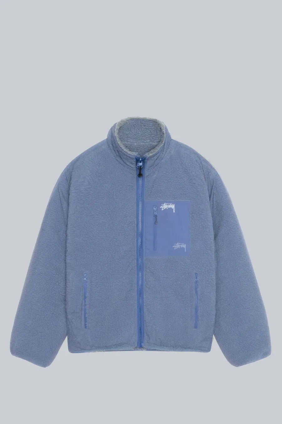 STUSSY SHERPA REVERSIBLE JACKET BLUESTONE