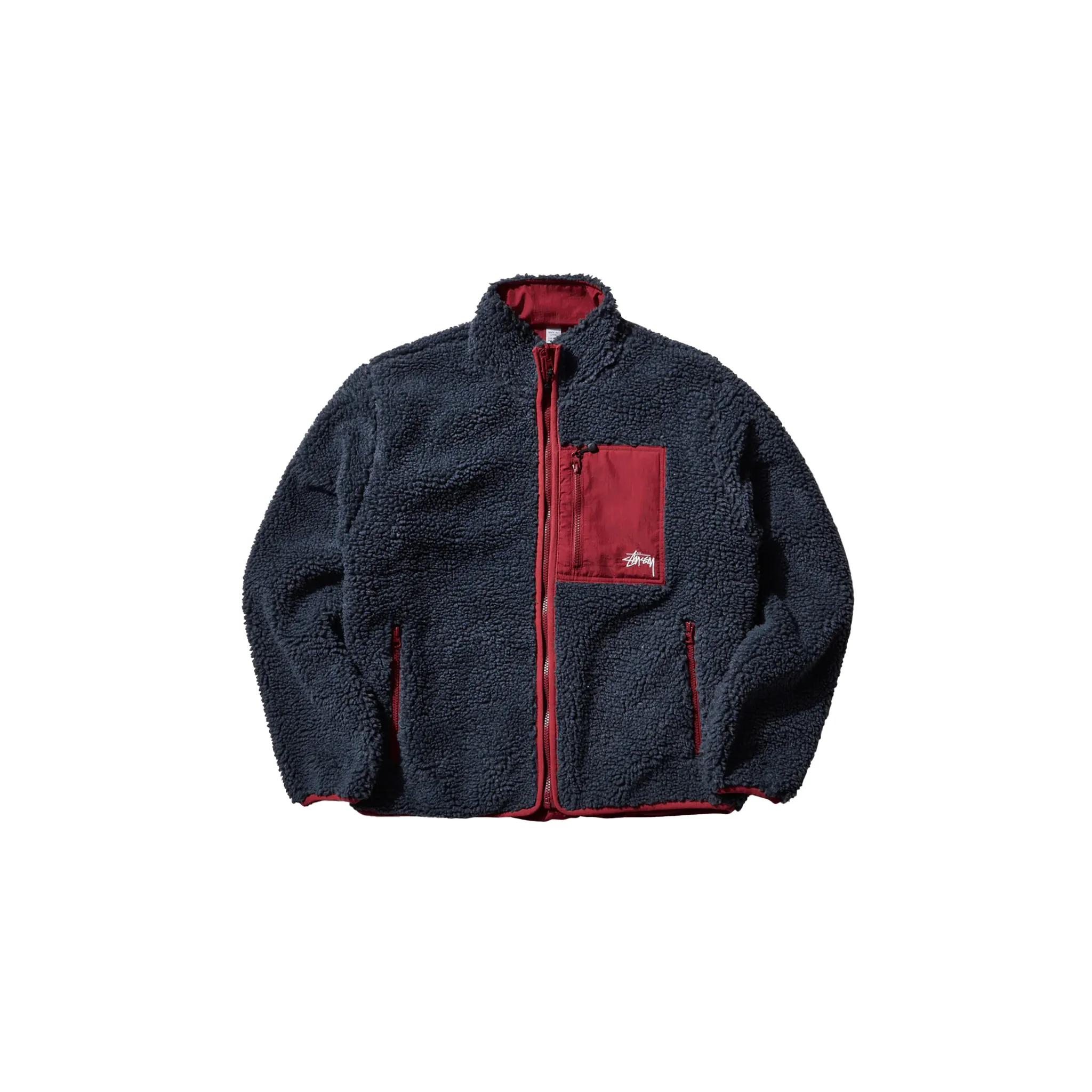 Stussy Sherpa Reversible Jacket Smoke