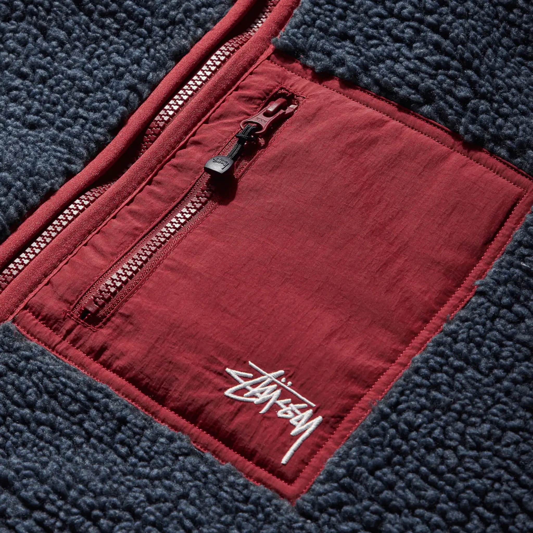 Stussy Sherpa Reversible Jacket Smoke