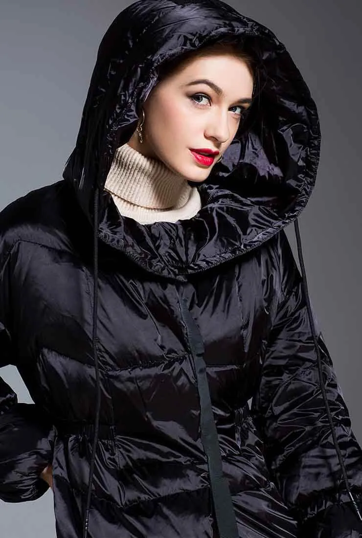 Thicken Mid-length Bright Loose Down Coat
