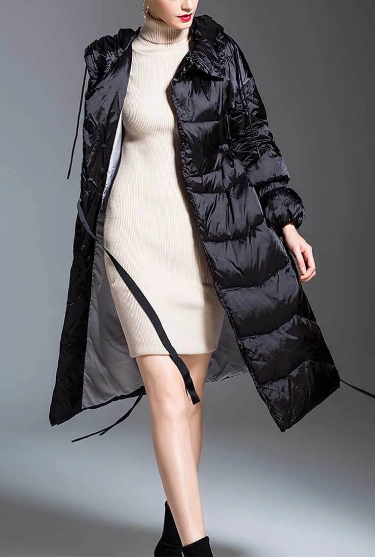 Thicken Mid-length Bright Loose Down Coat