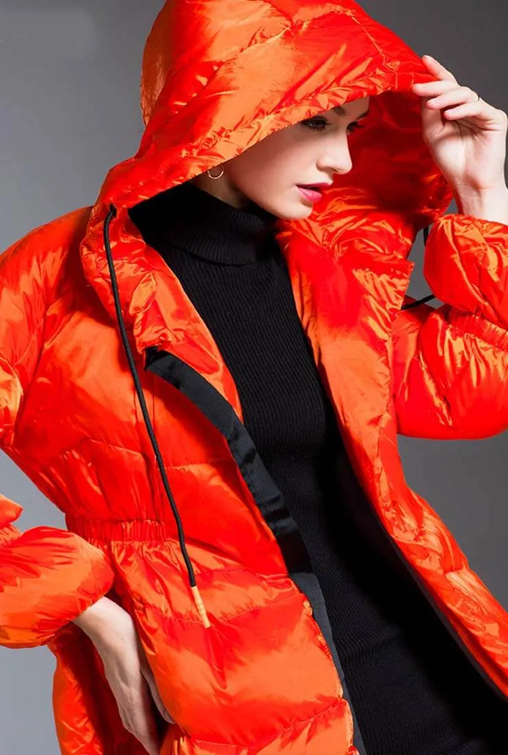 Thicken Mid-length Bright Loose Down Coat