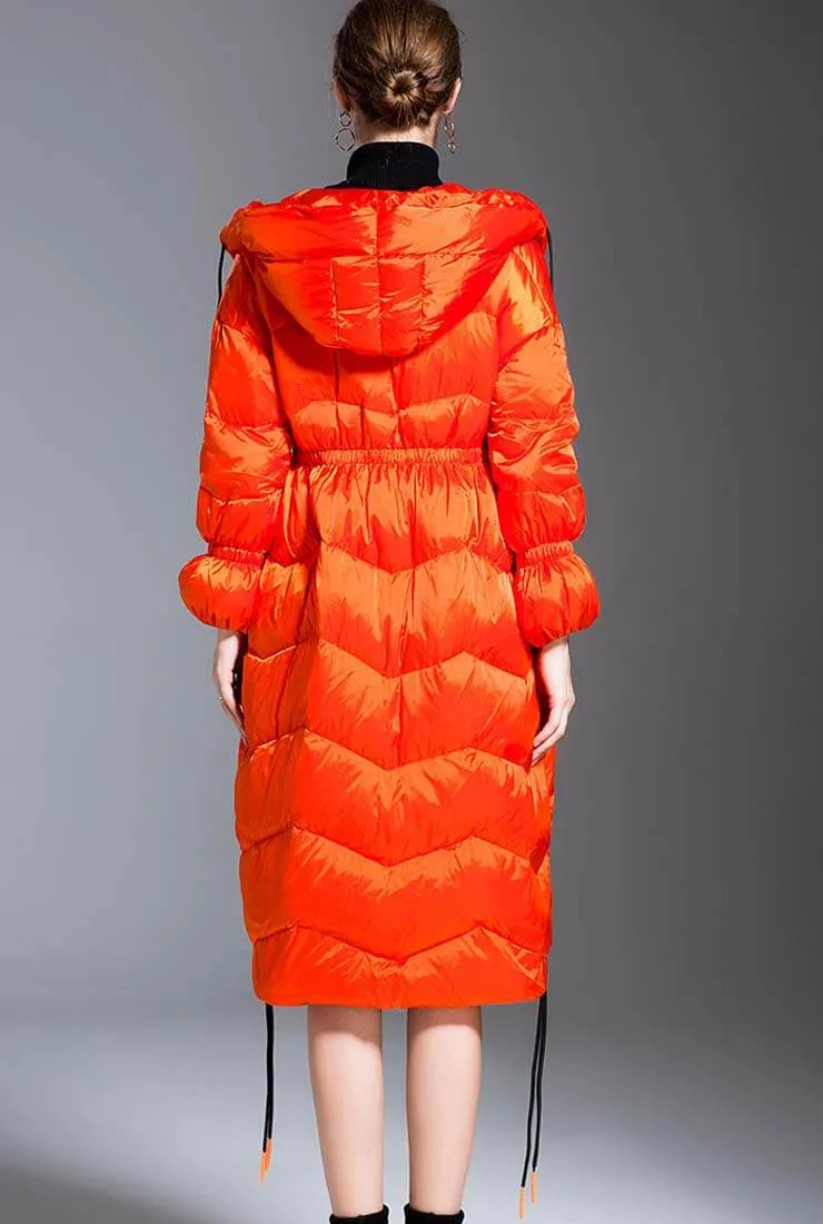 Thicken Mid-length Bright Loose Down Coat