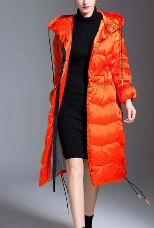 Thicken Mid-length Bright Loose Down Coat
