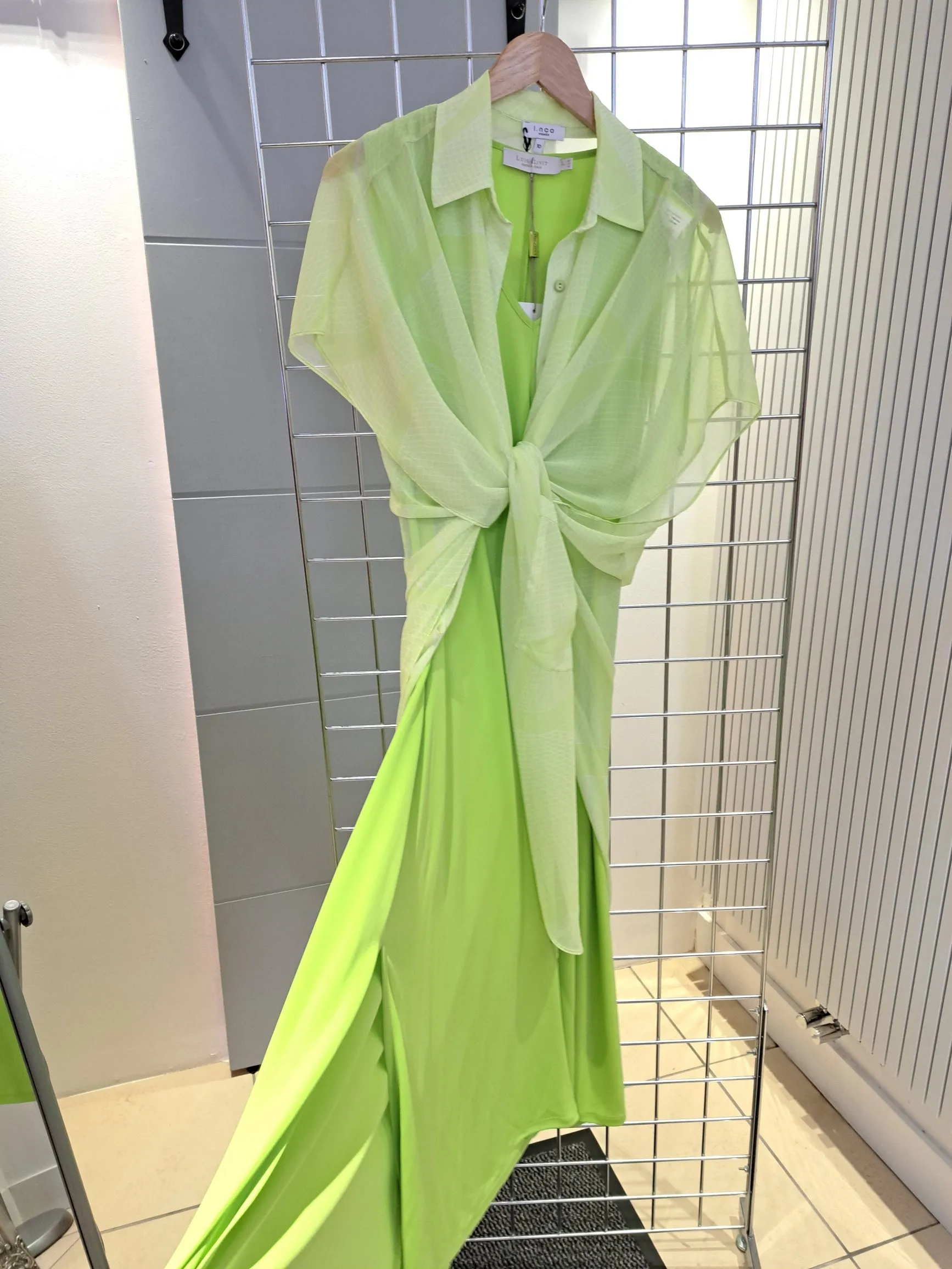 Tie shoulder A line midi dress
