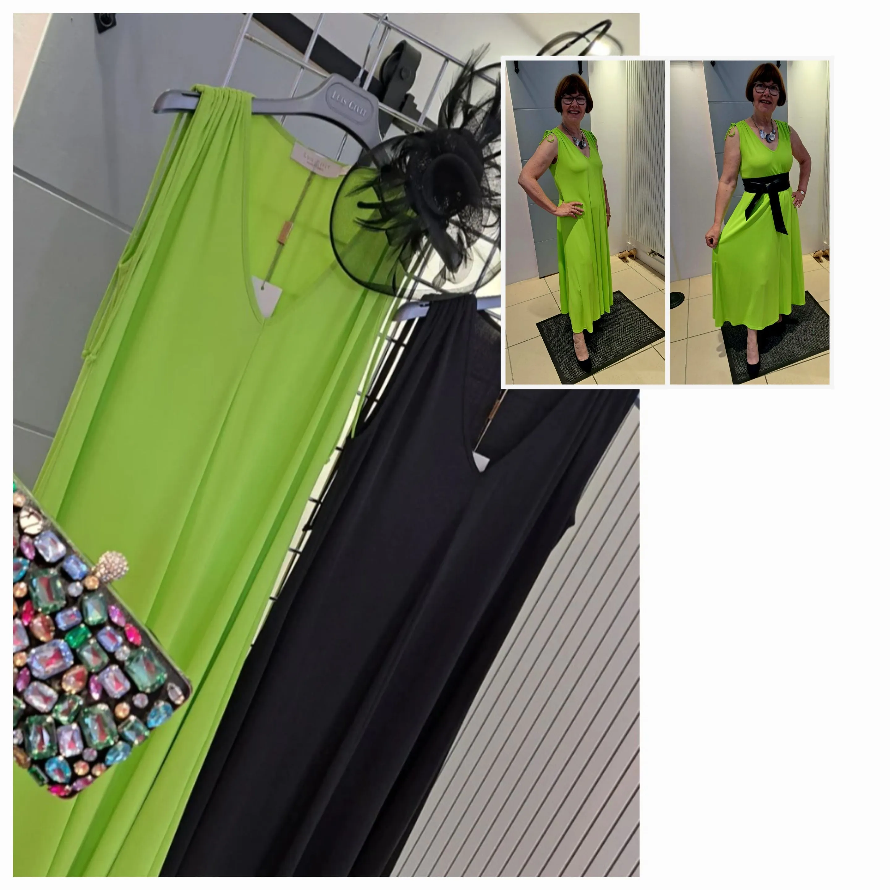 Tie shoulder A line midi dress