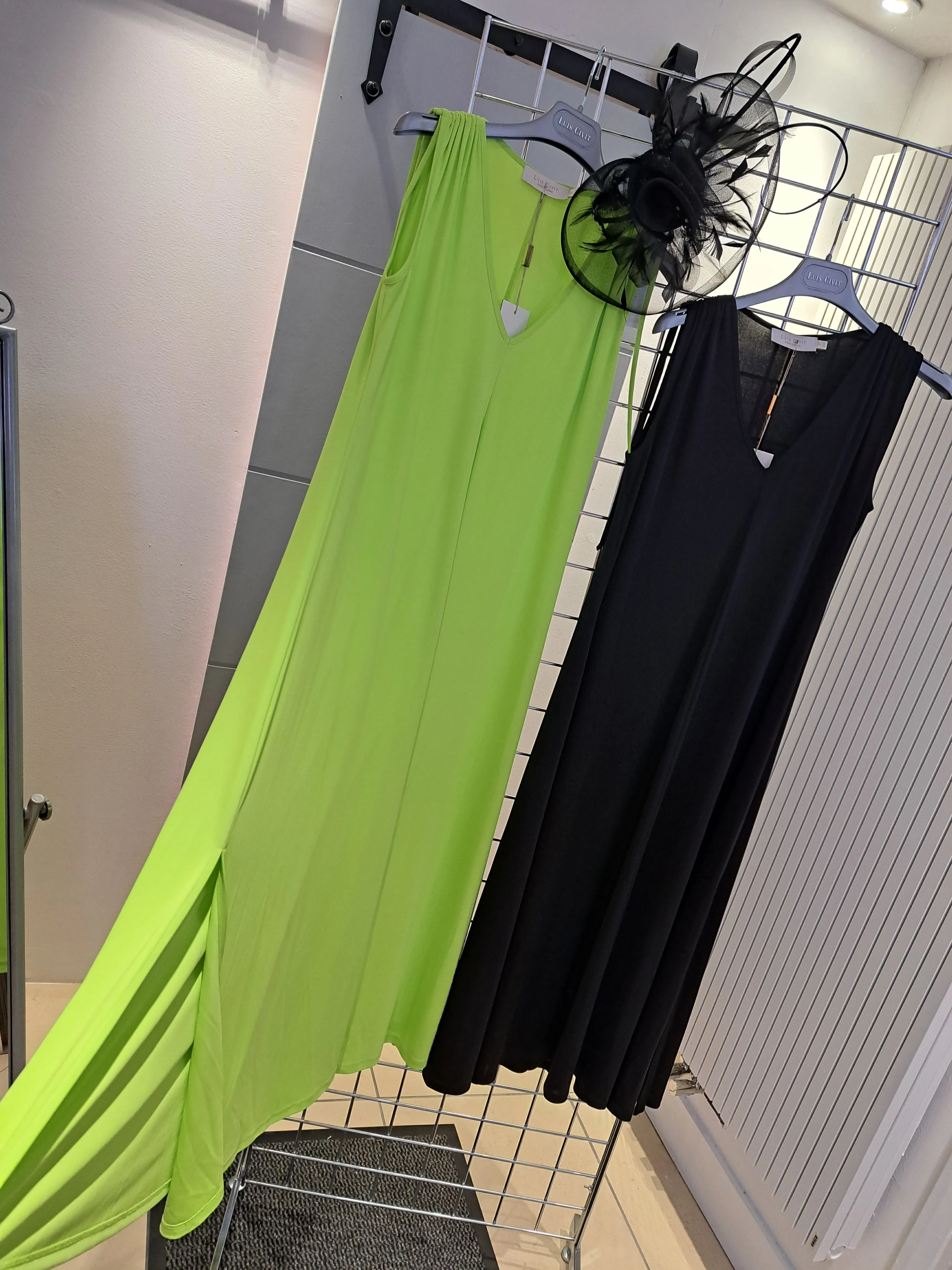 Tie shoulder A line midi dress