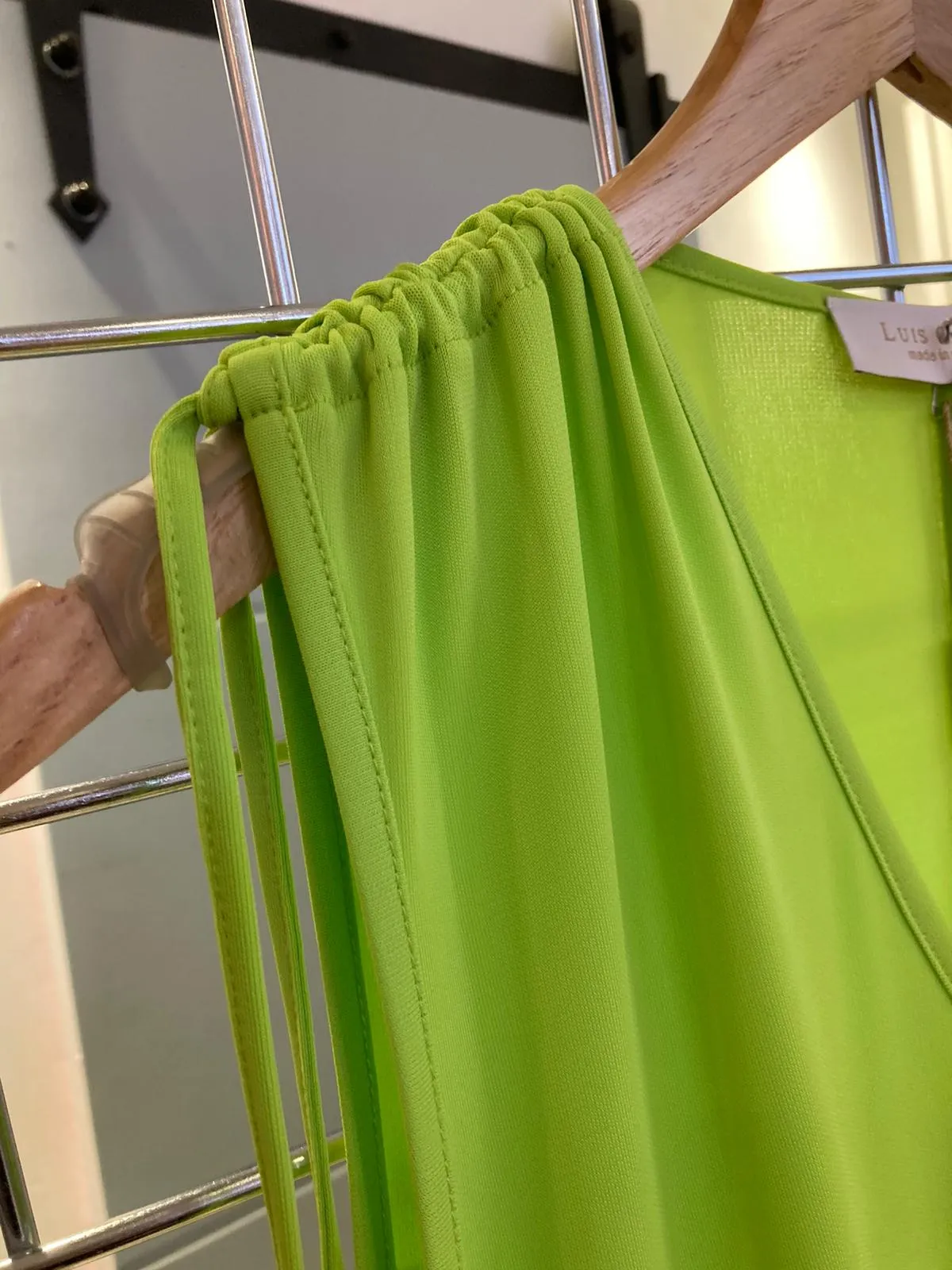 Tie shoulder A line midi dress