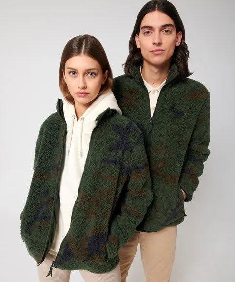 Unisex Outsider AOP sherpa zip-through jacket