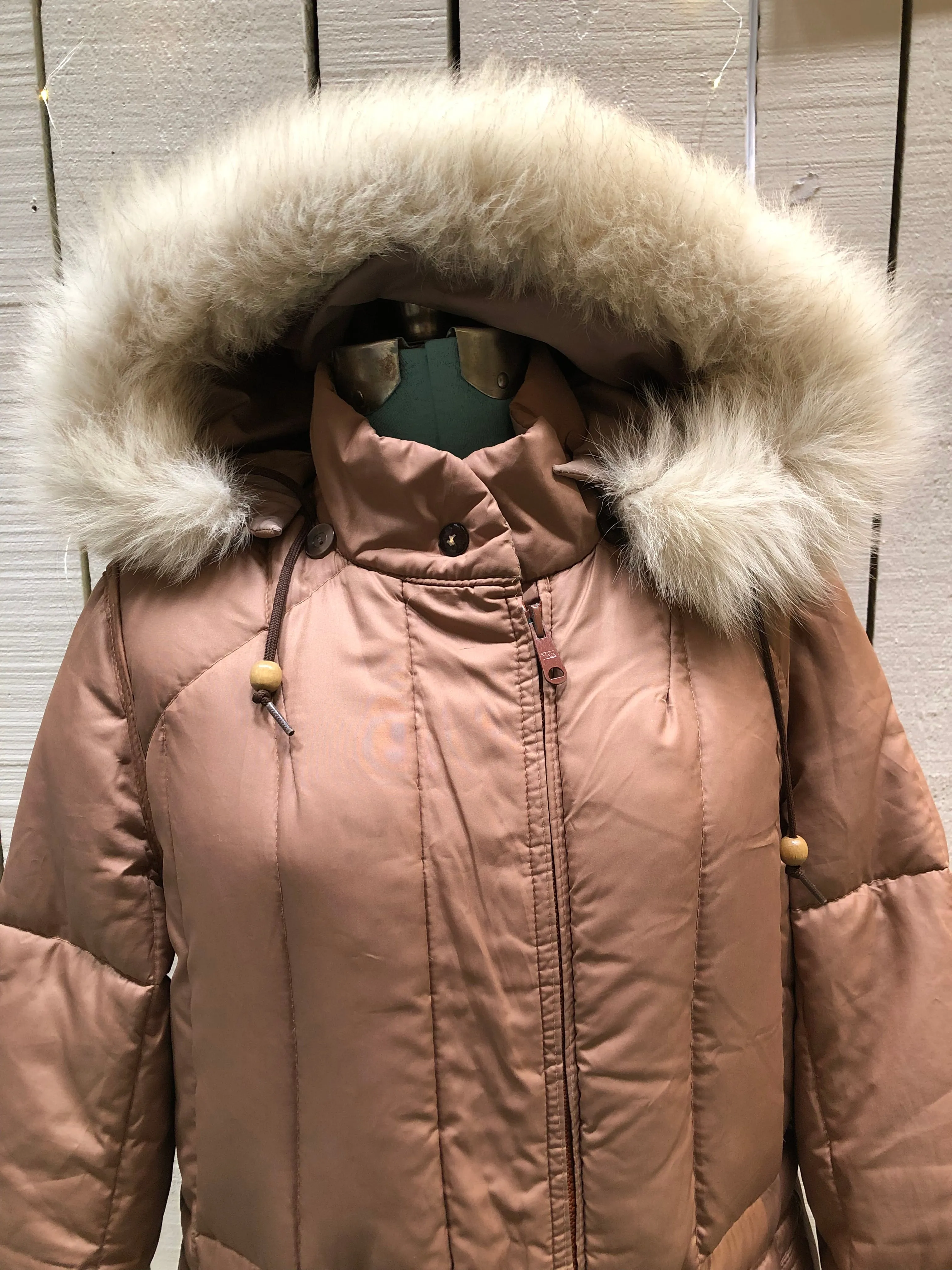 Vintage 80’s Baycrest Pink Down-Filled Coat, Made in Canada, Size 10