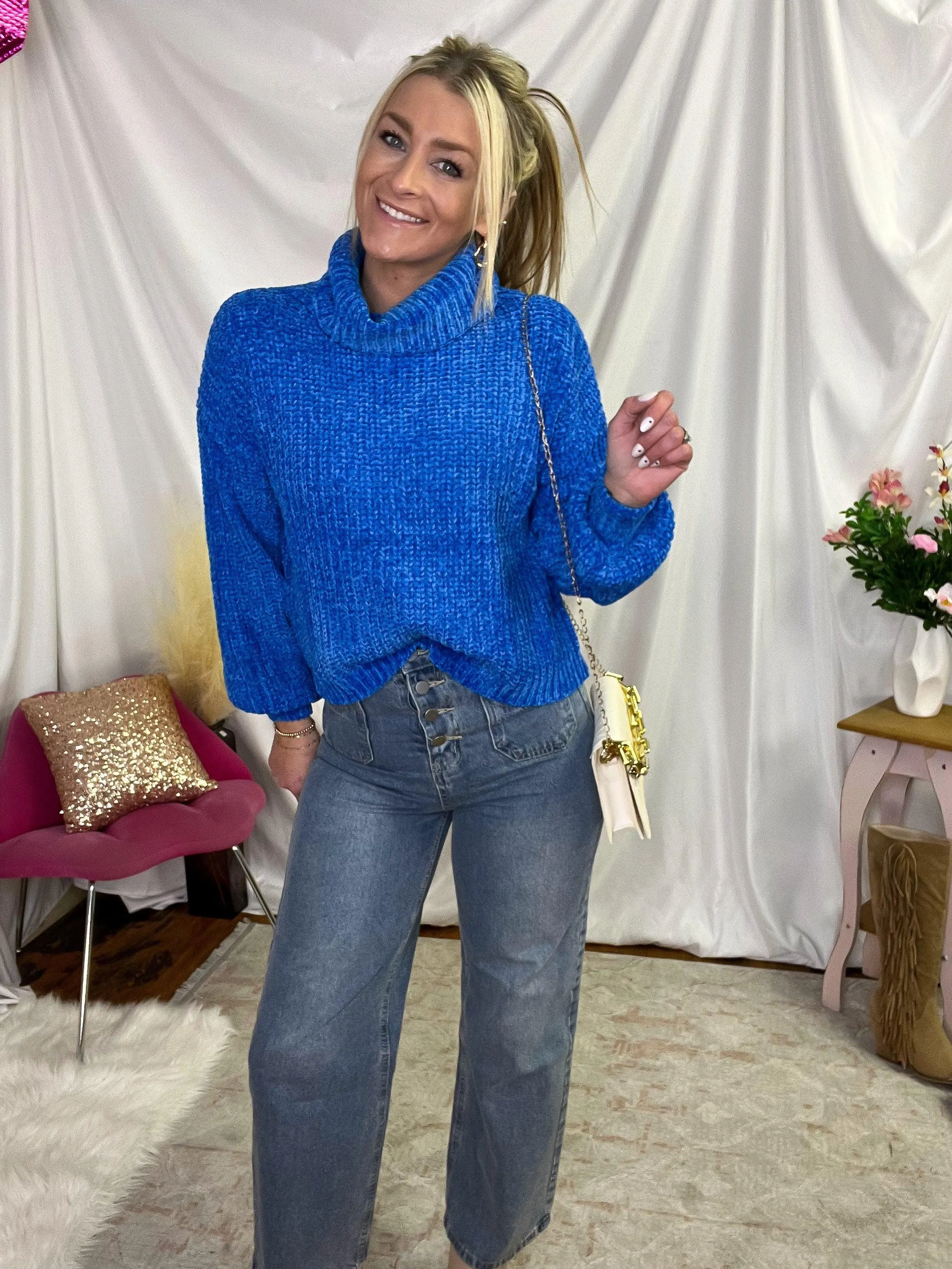 Vintage Washed Front Pocket Flared Jeans