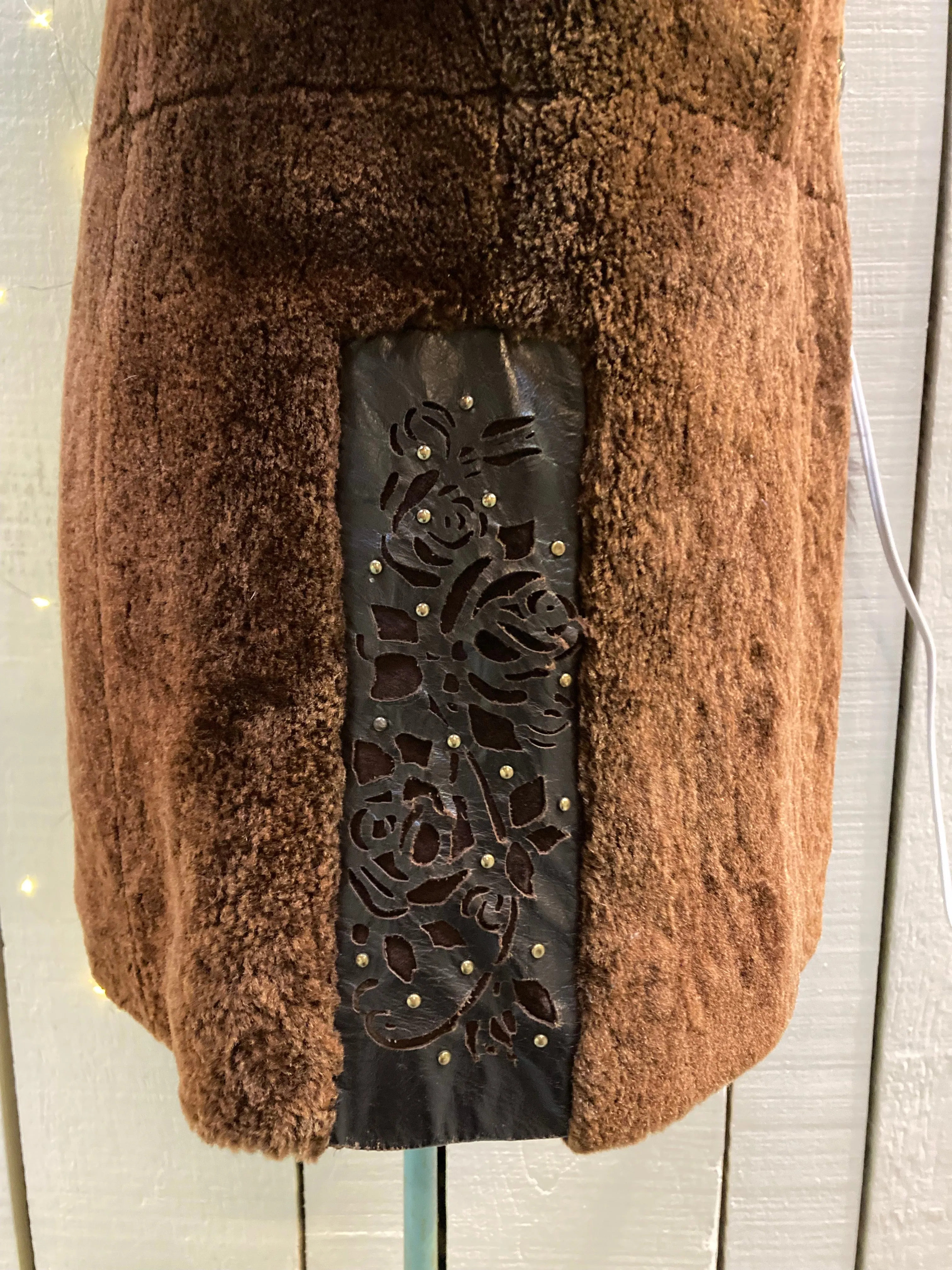 Vintage Weitral Shearling Coat with Fur Trim, Made in Russia