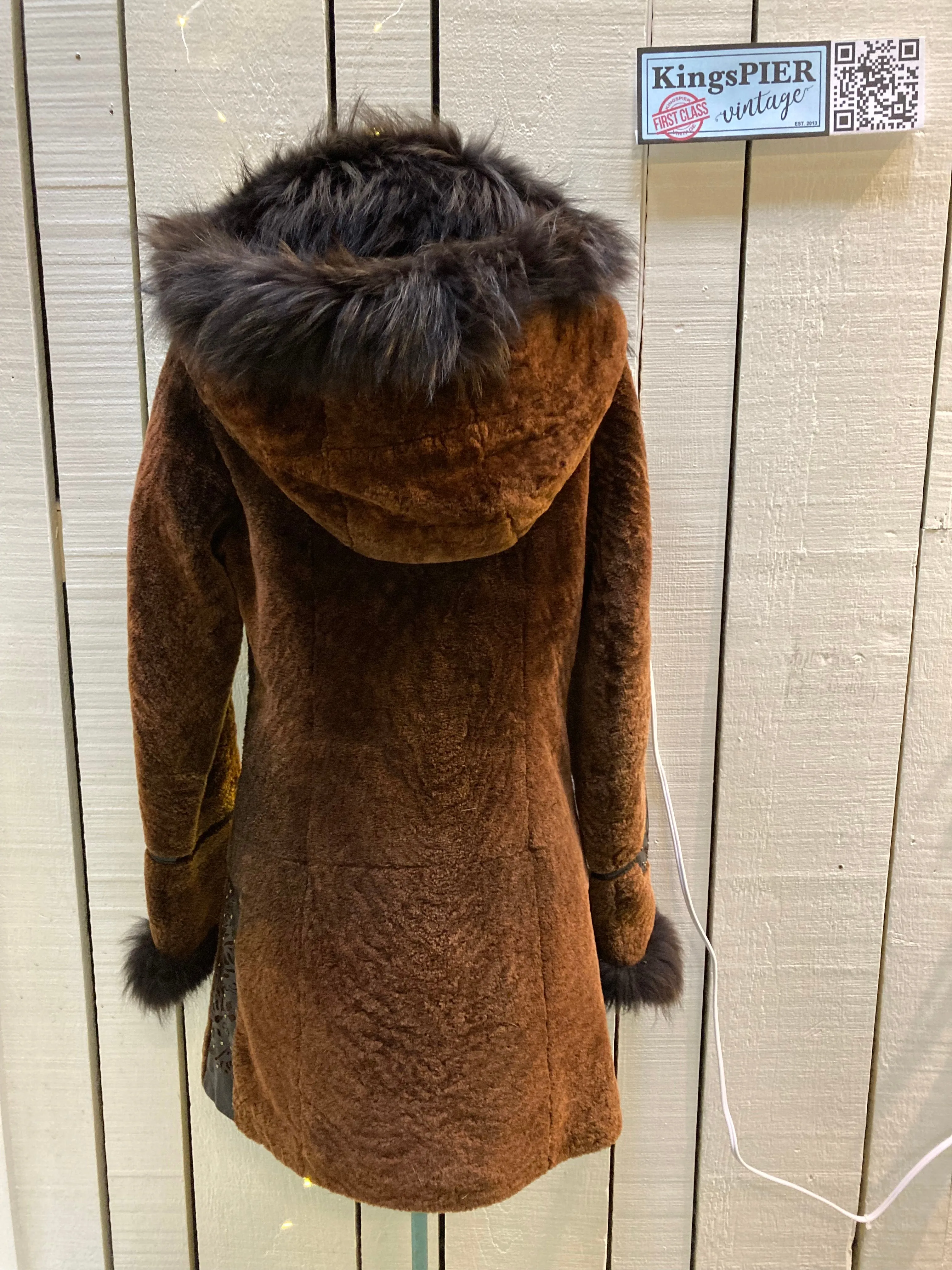 Vintage Weitral Shearling Coat with Fur Trim, Made in Russia