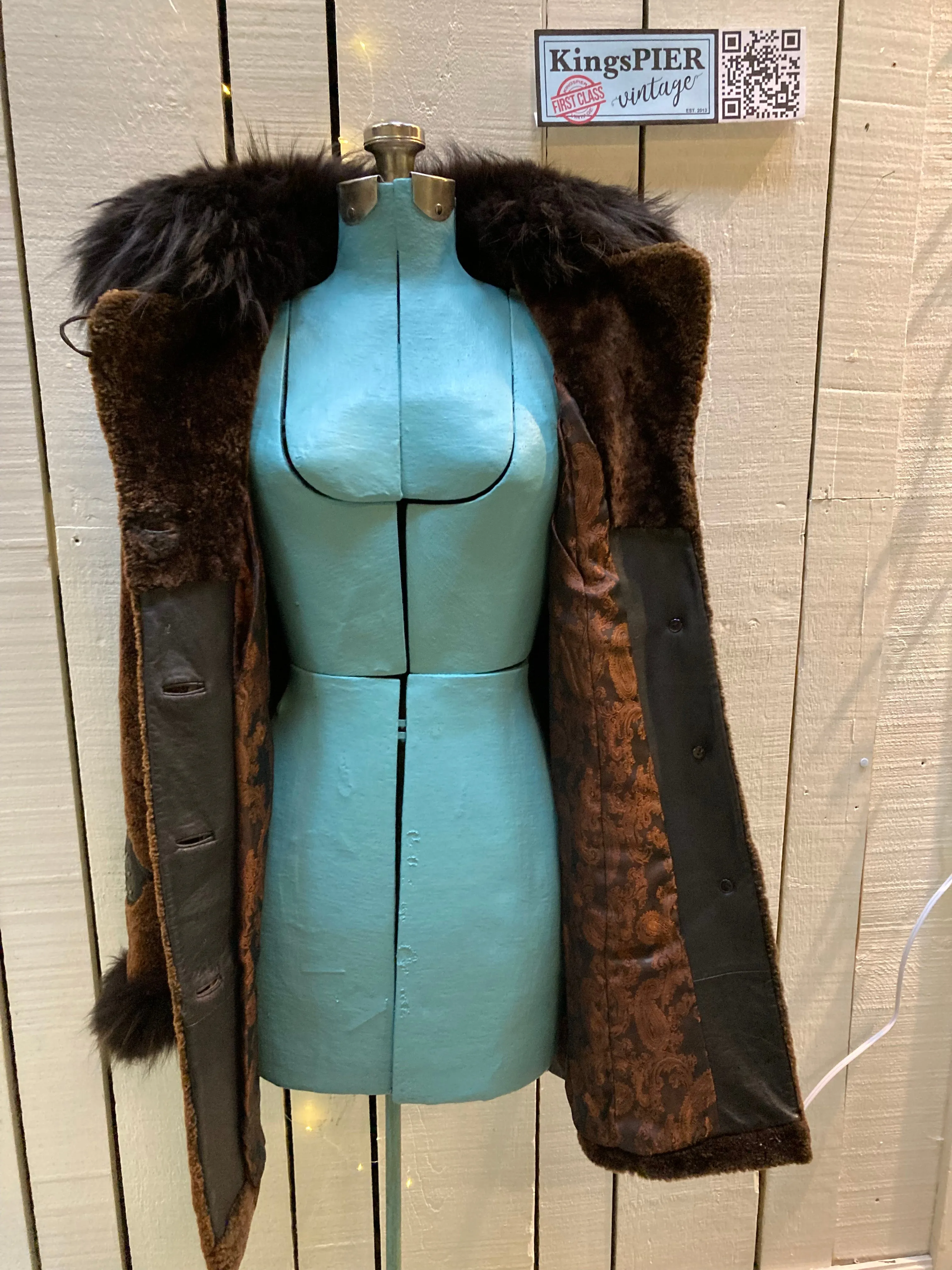 Vintage Weitral Shearling Coat with Fur Trim, Made in Russia