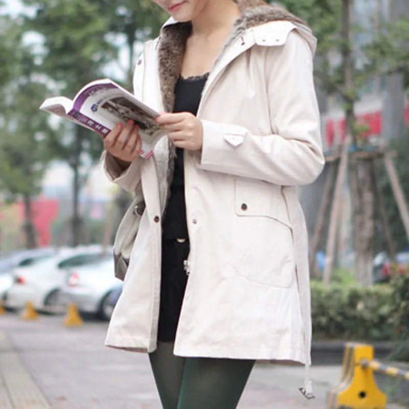 Warm Long Coat With Faux Fur Lining