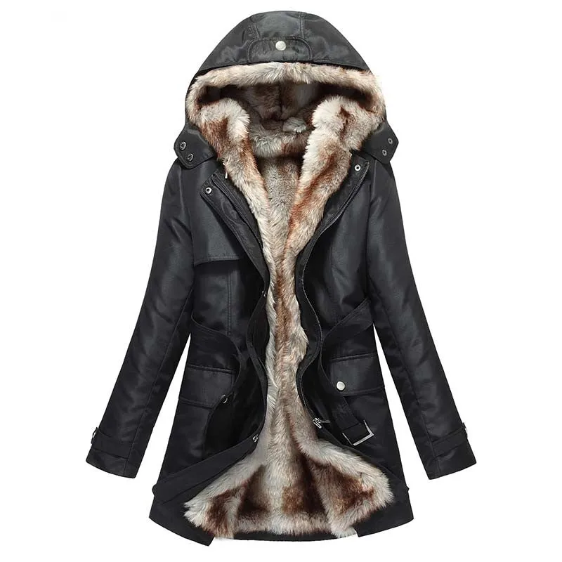 Warm Long Coat With Faux Fur Lining