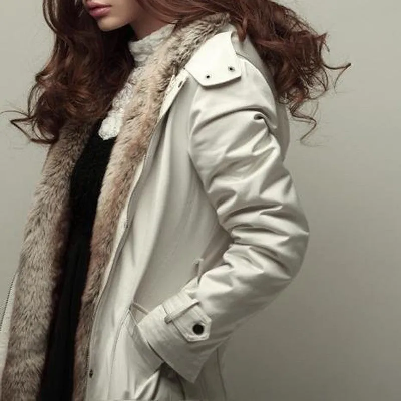 Warm Long Coat With Faux Fur Lining