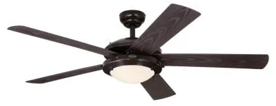 Westinghouse 7230100 Indoor Outdoor Ceiling Fan with Dimmable LED Light Fixture - 52 inch - Espresso Finish - Espresso ABS Blades - Frosted Glass