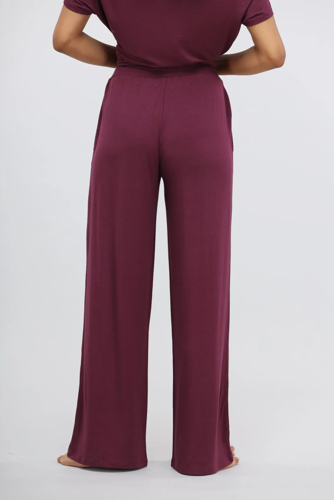 Wine Modal Flared Lounge Pant