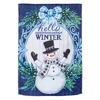 WINTER SNOWMAN GARDEN FLAG