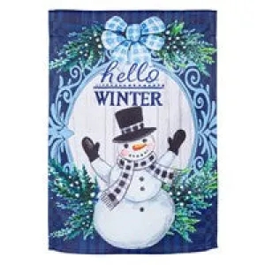 WINTER SNOWMAN GARDEN FLAG