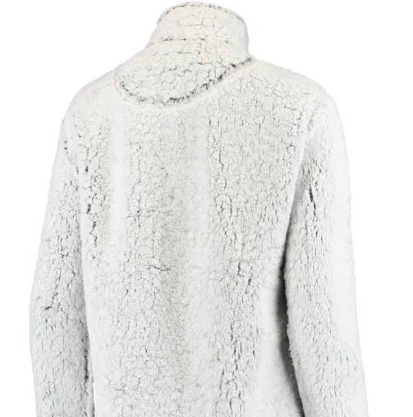 Wisconsin Badgers Women's Heathered Gray/White Large Sherpa Full-Zip Jacket