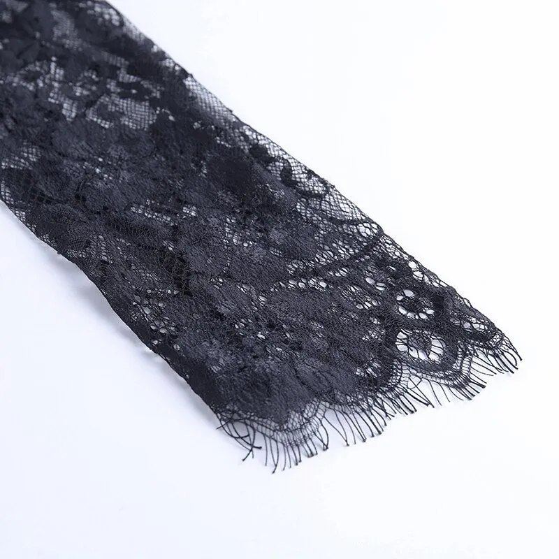 Women's Autumn V-Neck Lace Long Sleeve Ruched Slim Dress