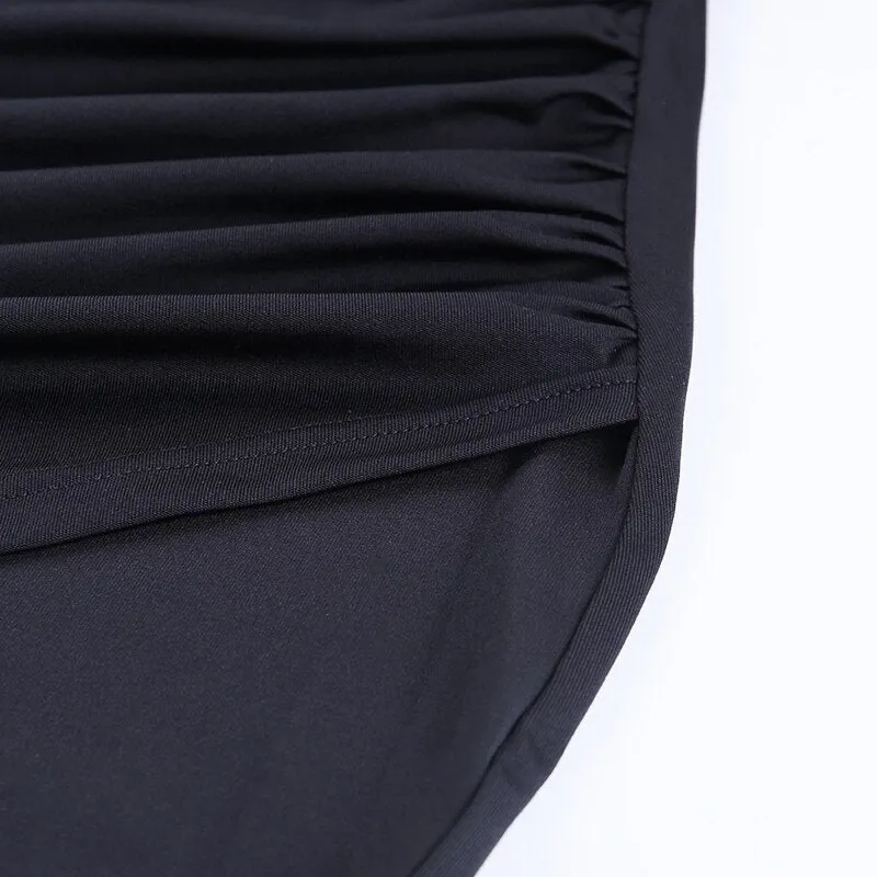 Women's Autumn V-Neck Lace Long Sleeve Ruched Slim Dress
