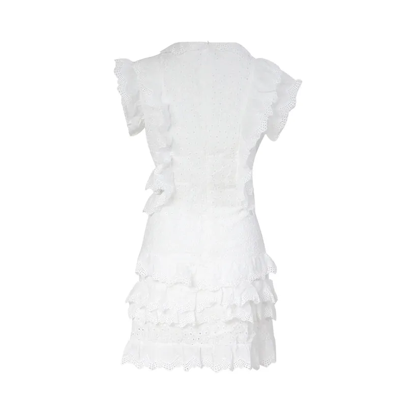 Women's High-Waist A-Line Sleeveless Lace Dress