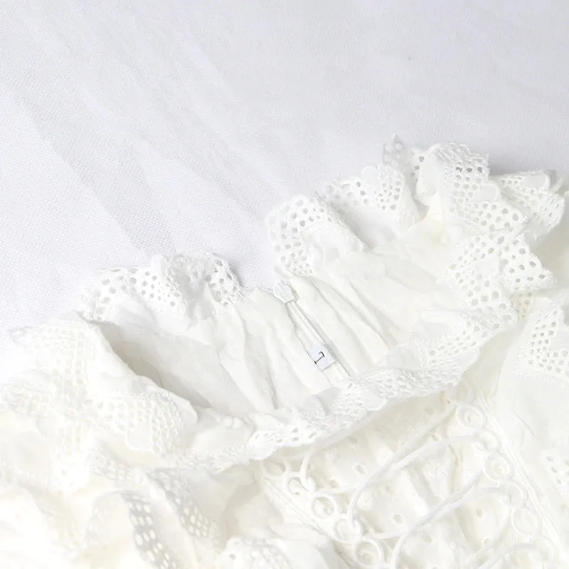 Women's High-Waist A-Line Sleeveless Lace Dress