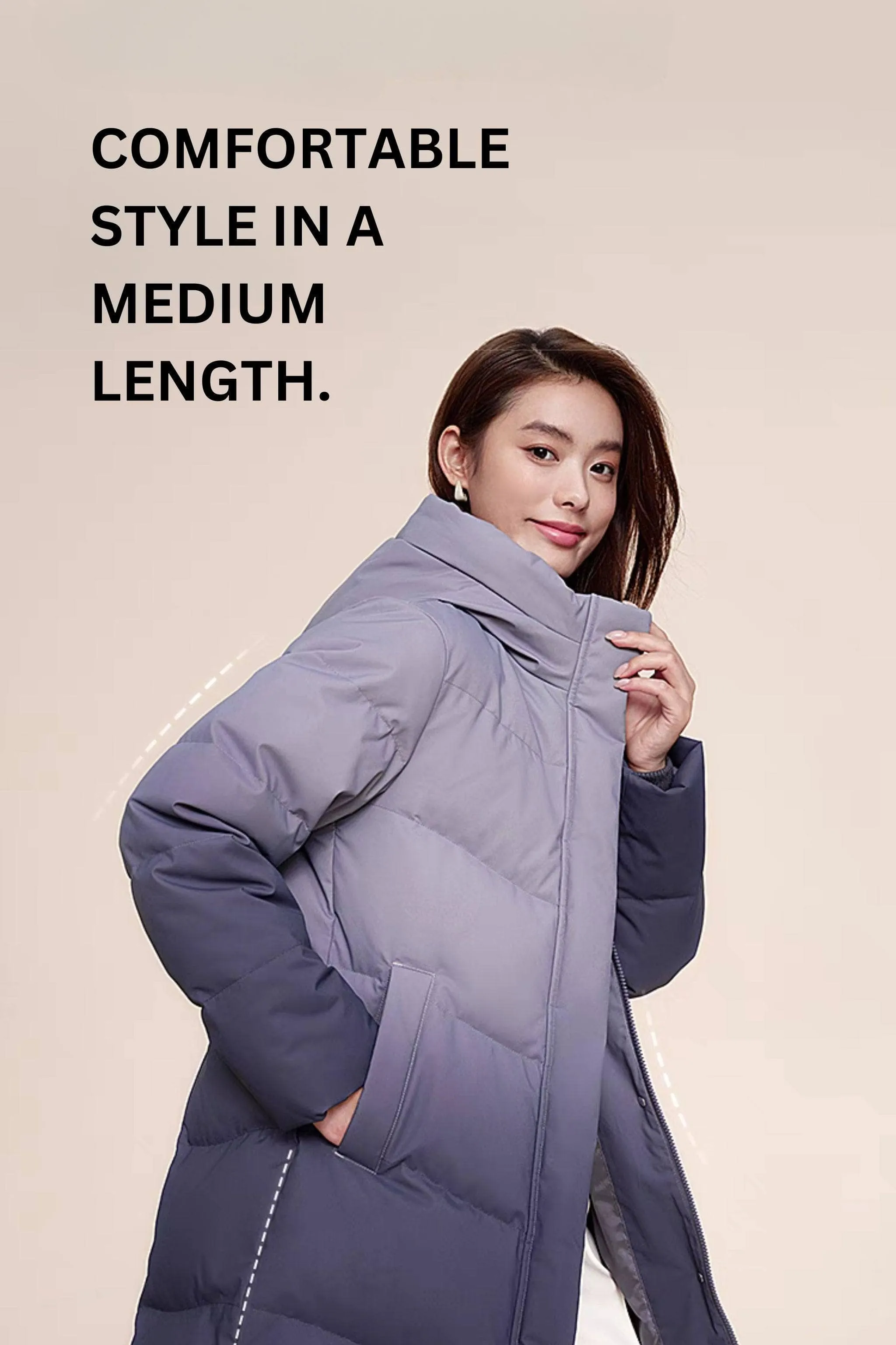 Women's Middle Length Down Coat 5124