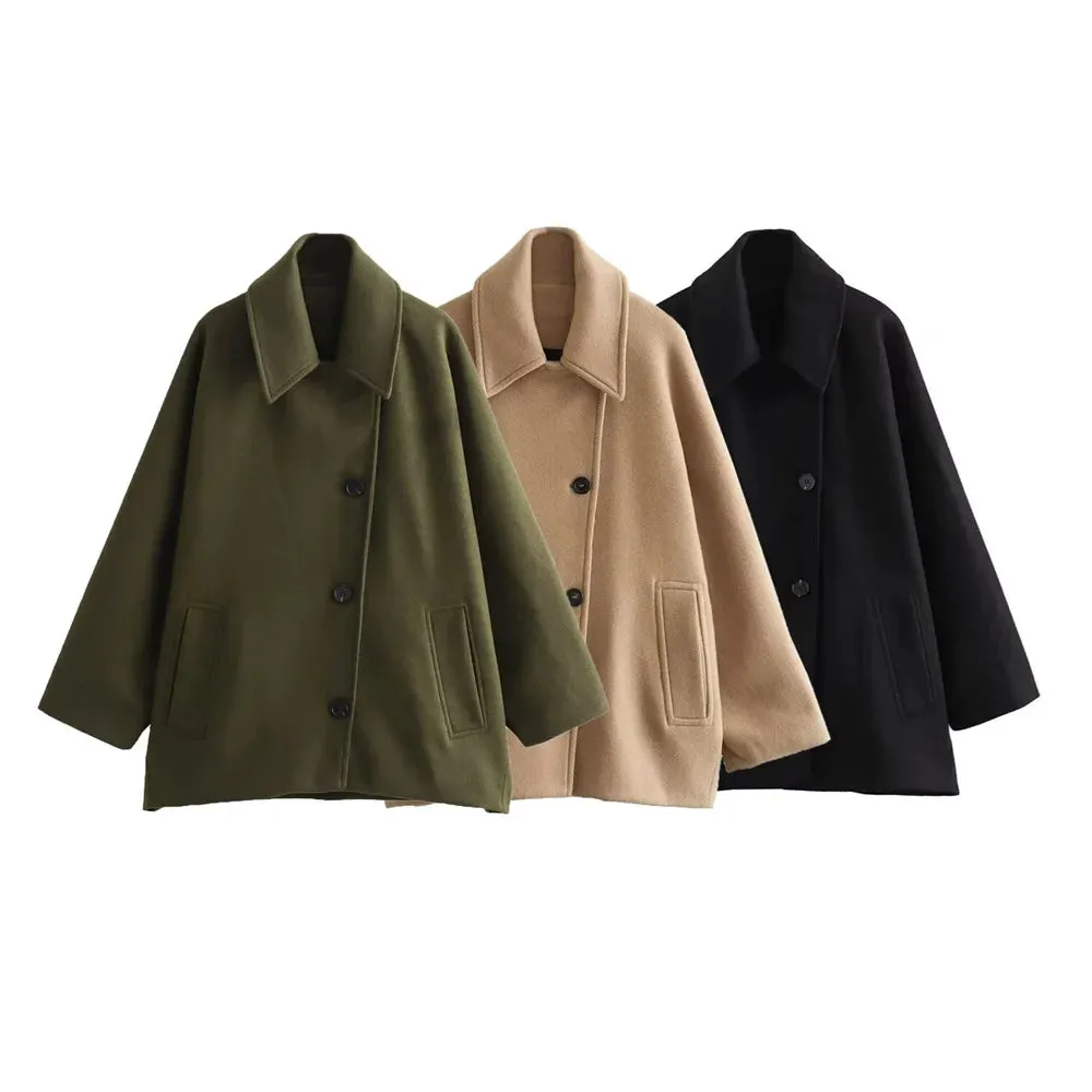 Women's Oversized Warm Winter Coat in Trench Style | Ideal for Autumn/Winter