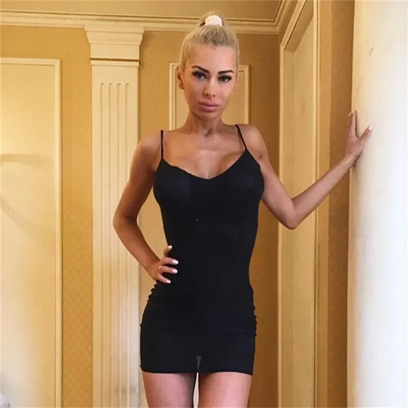 Women's Summer Backless Slim Shining Dress