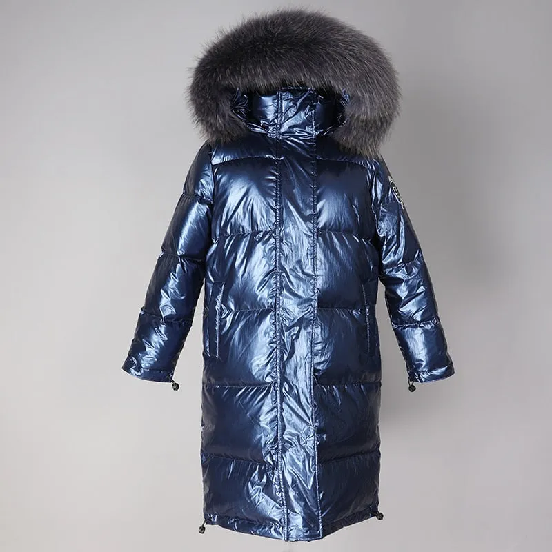Women's Winter Casual Thick Long Hooded Parka With Raccoon Fur