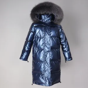 Women's Winter Casual Thick Long Hooded Parka With Raccoon Fur