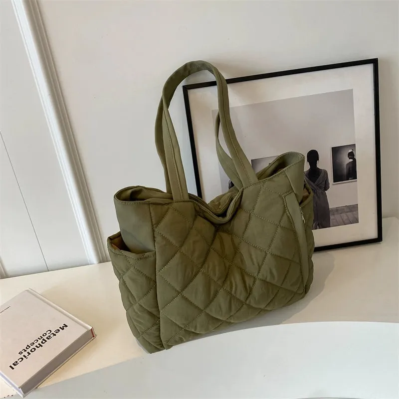 Women's Winter Fashion Quilted Cotton-Padded Shoulder Bag