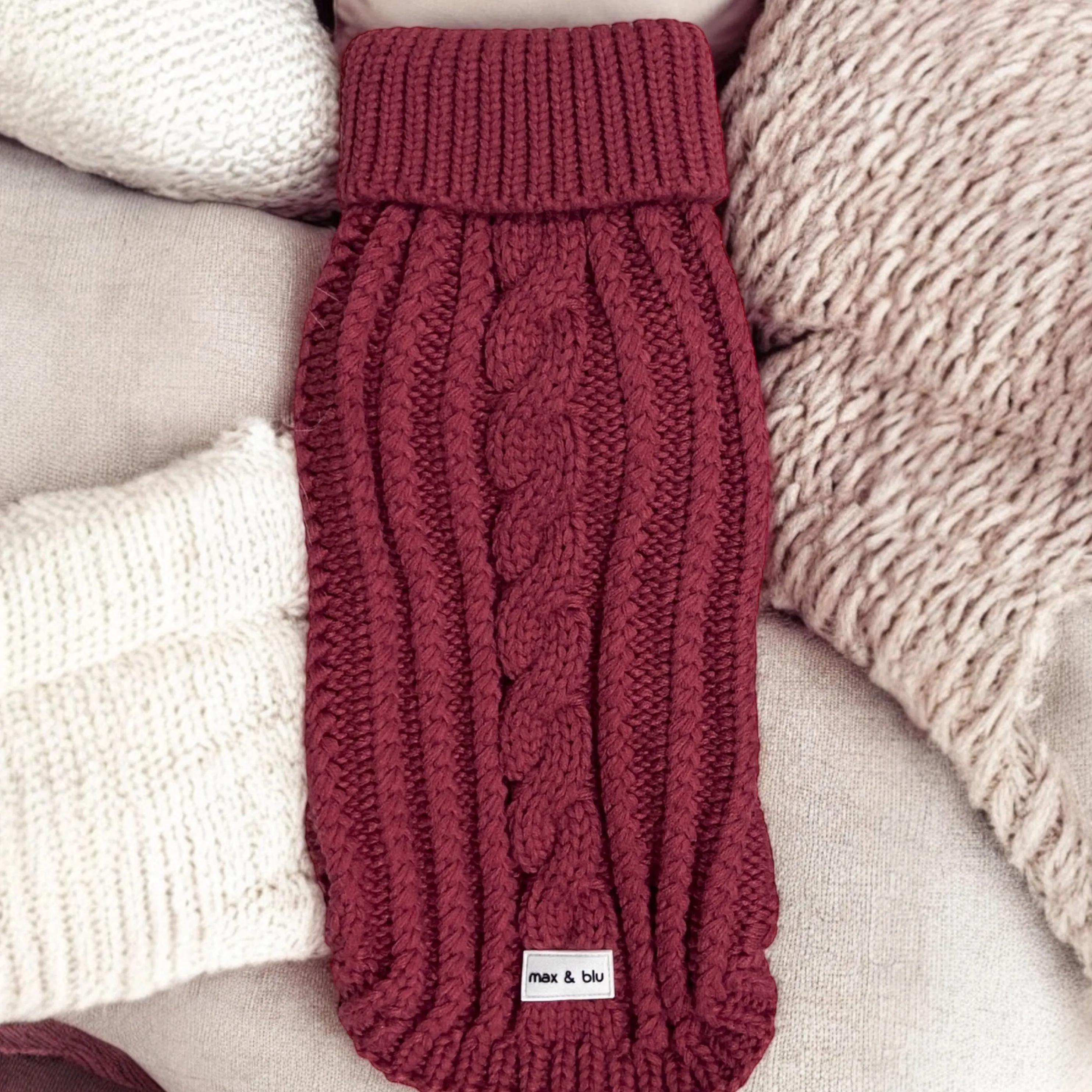 Woollen Dog Jumper / Sweater - Rustic Red