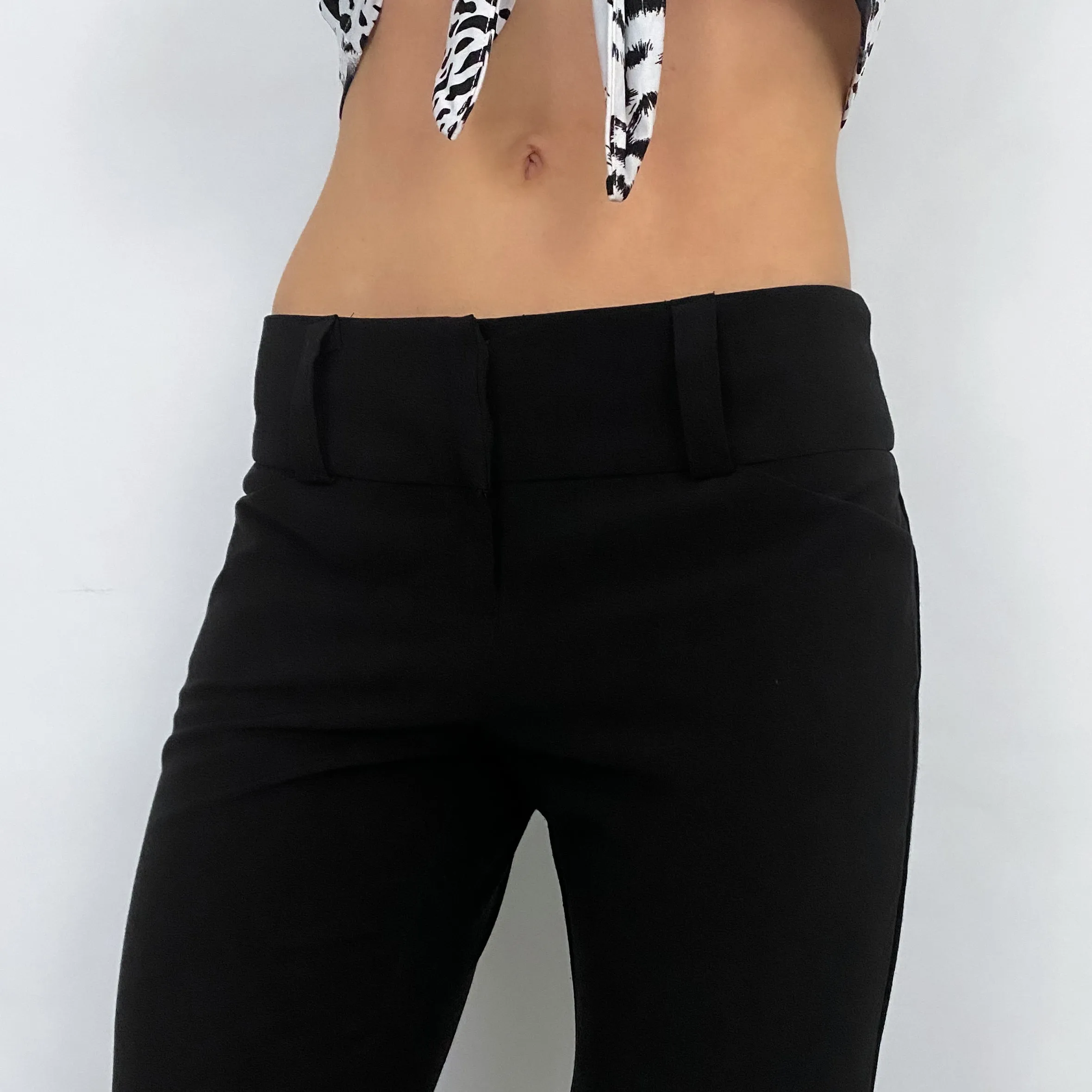 Y2K Black Flare Trousers - Size 3