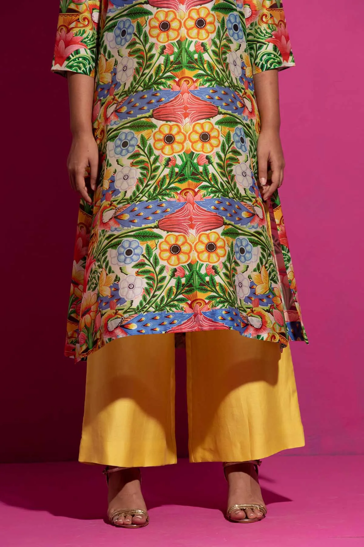 Yellow Chanderi Palazzo