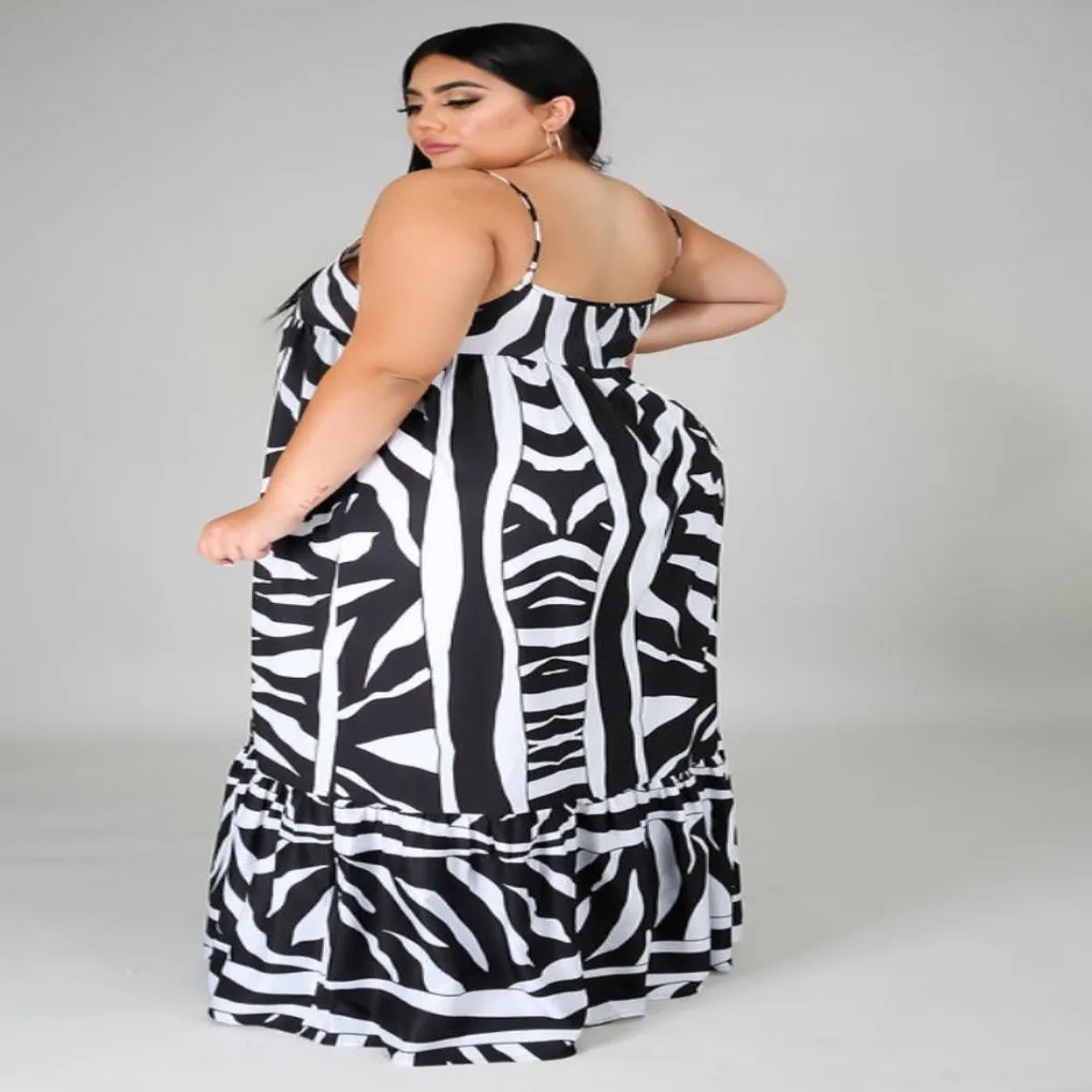 Zebra Print Maxi Dress