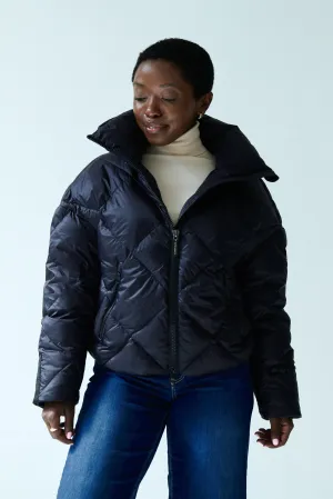 Zoe Down Bomber Jacket | Black