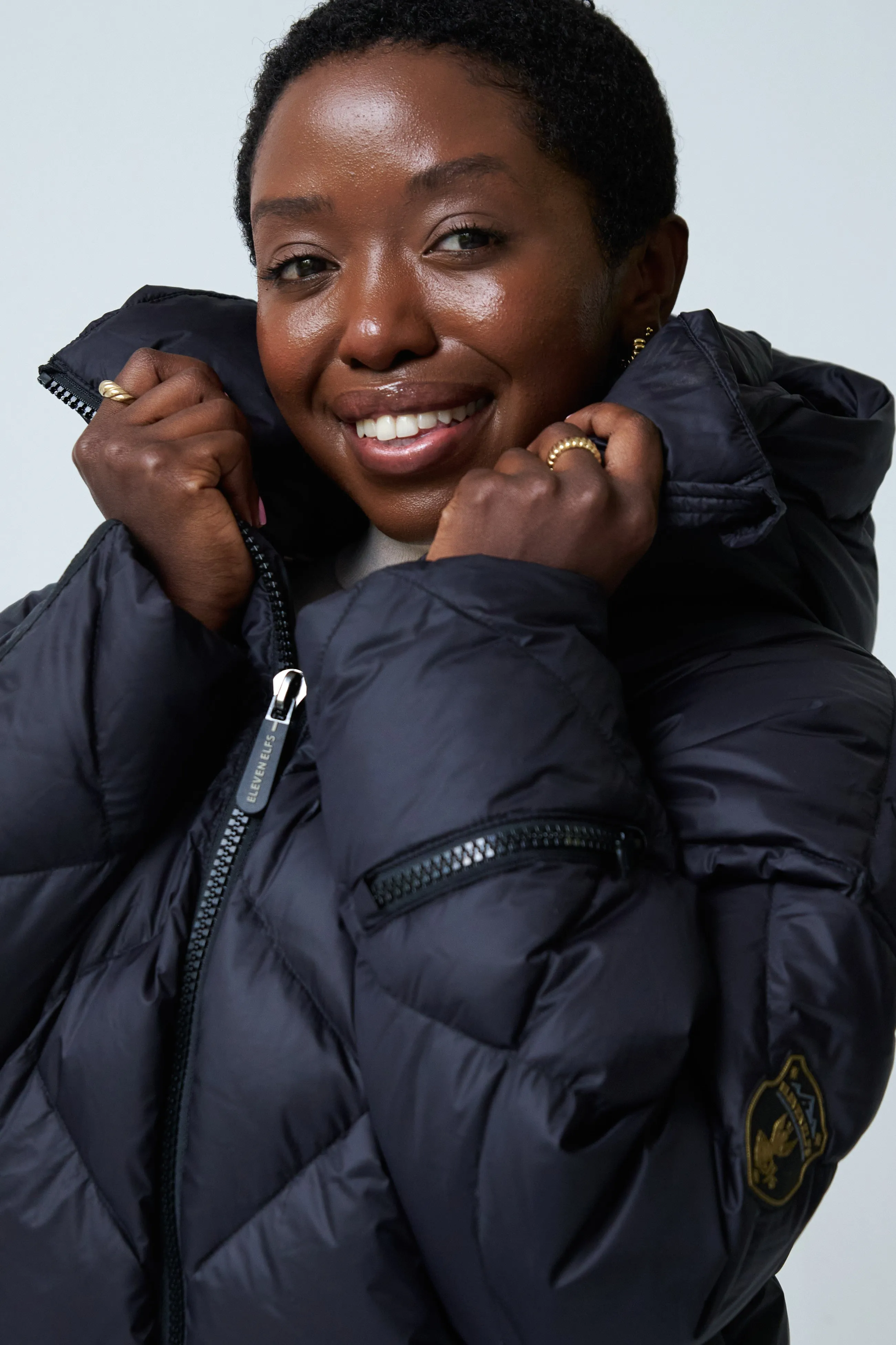 Zoe Down Bomber Jacket | Black